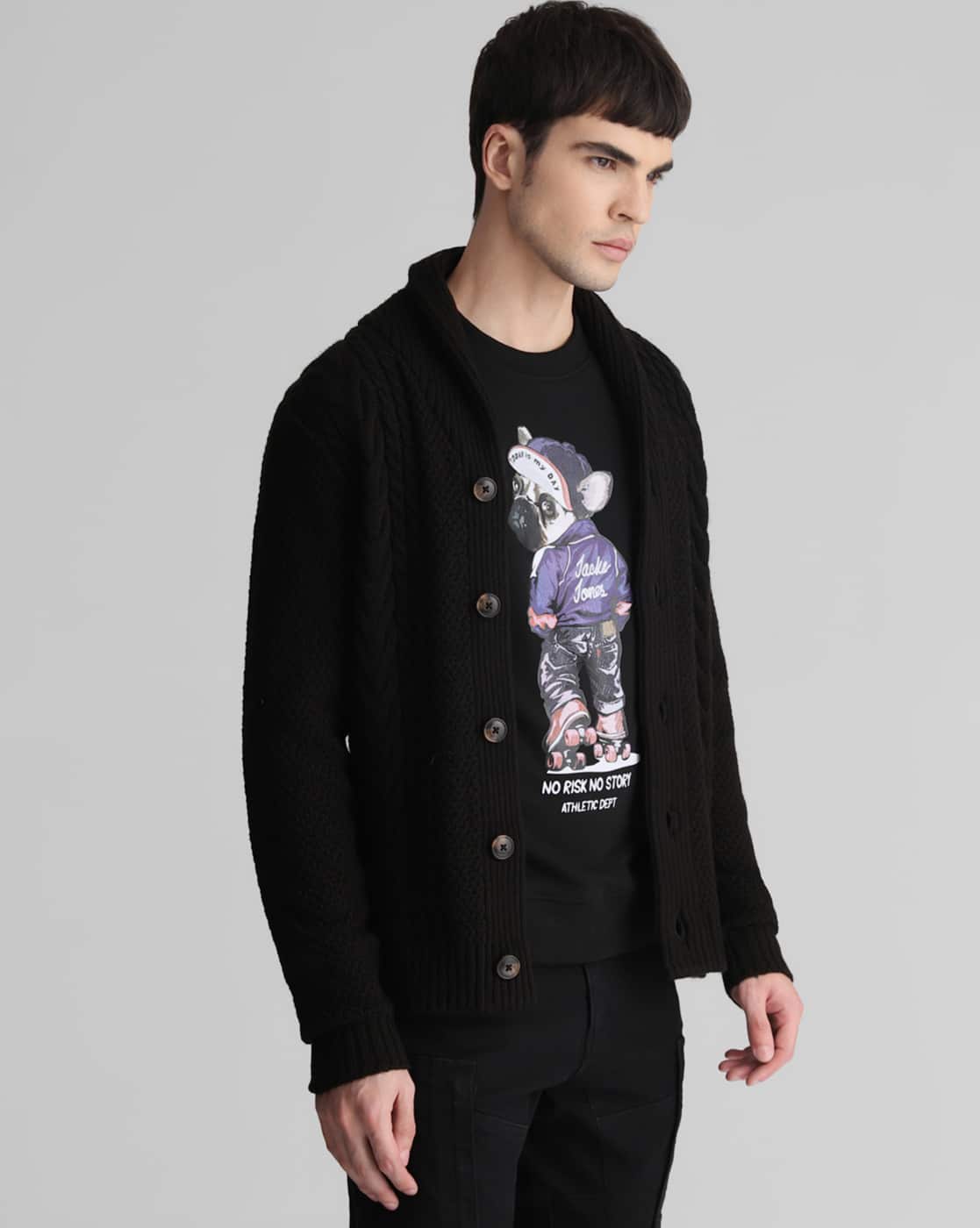 goodnight5tore GN244 sweater black Buy Men's Knitline Black