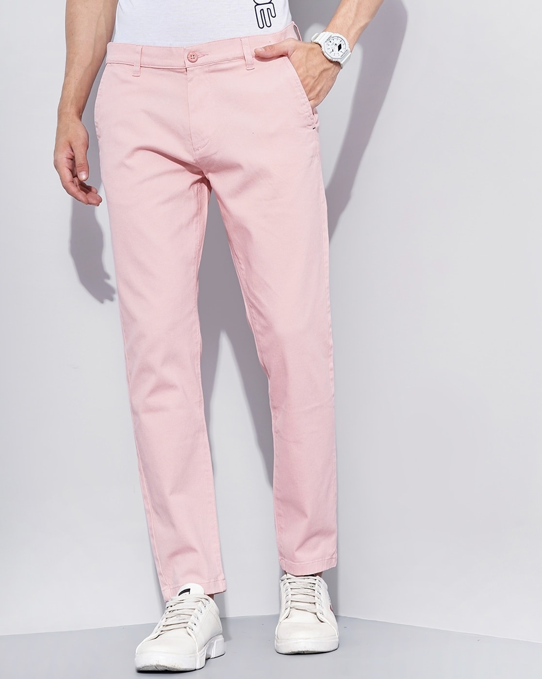 Mens Next Light Pink Straight Fit Stretch Chinos  Pink  Mens pink pants  Men fashion casual shirts Fitted denim shirt