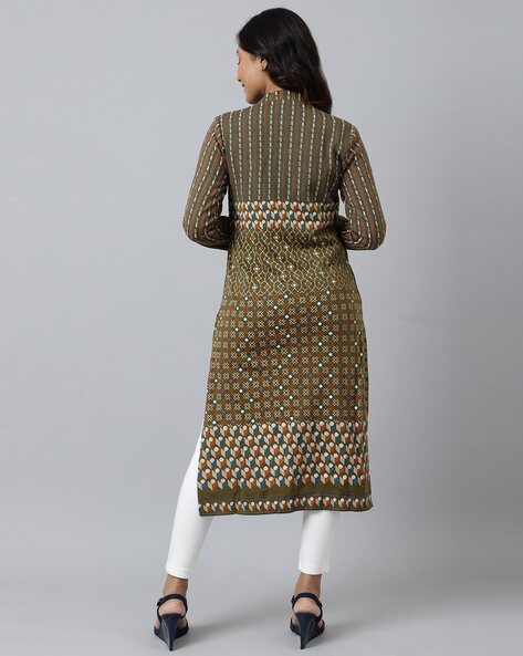 Kurti with attached on sale shrug