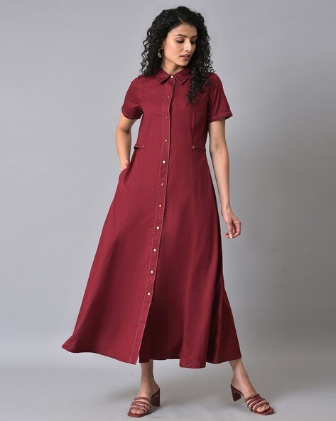 Maxi shirt cheap dress with pockets