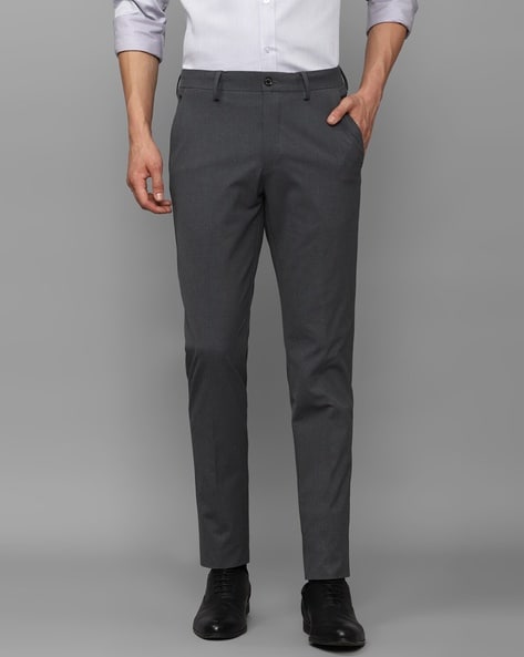 Buy Louis Philippe Men Grey Self Design Slim Fit Formal Trousers - Trousers  for Men 17857862 | Myntra