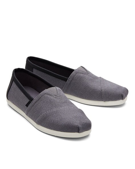 Grey Canvas Light-Sole Slip-Ons