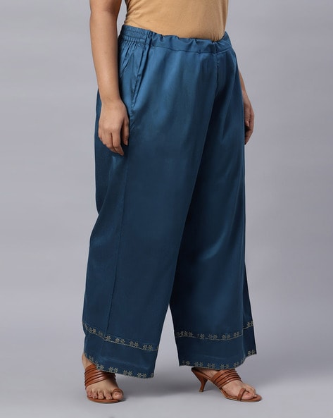 Teal Blue Casual High - Waisted Parallel Cargo Trouser Pants for Women –  Glossia Fashion
