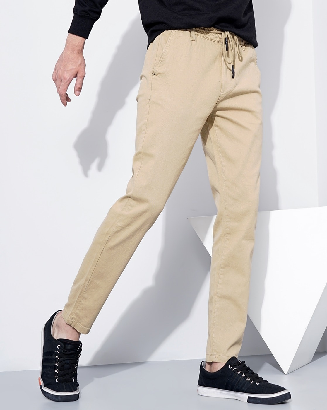 Urbano Fashion Slim Fit Men Beige Trousers - Buy Beige Urbano Fashion Slim  Fit Men Beige Trousers Online at Best Prices in India