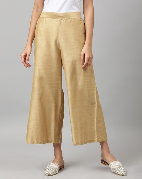 Buy Gold Trousers & Pants for Women by W Online | Ajio.com