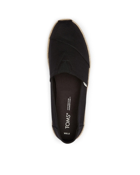 Toms black washed sales canvas women's espadrilles