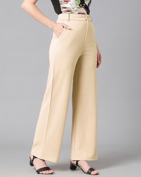 Buy Beige Trousers & Pants for Women by KOTTY Online