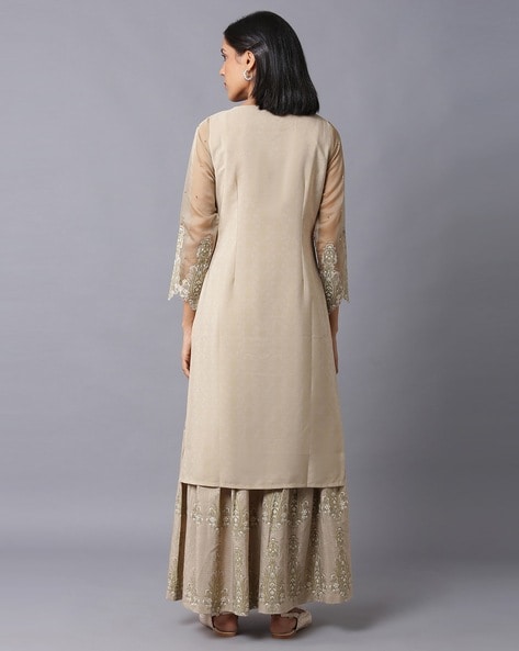 W beige 2025 printed kurta