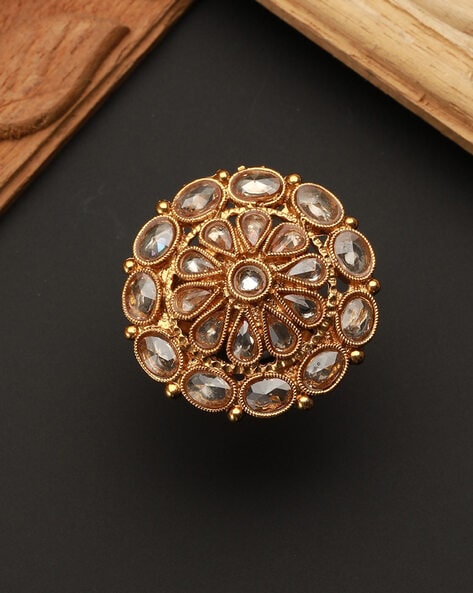 Meera Antique Gold Ring – Rubys Creations