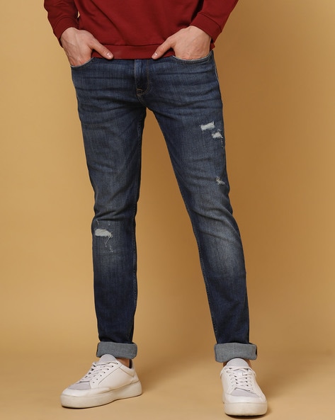 Buy online Mens Slim Fit Distressed Jeans from Clothing for Men by V-mart  for ₹660 at 40% off | 2024 Limeroad.com