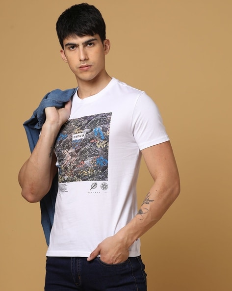 Regular Fit Graphic Print Crew Neck T Shirt