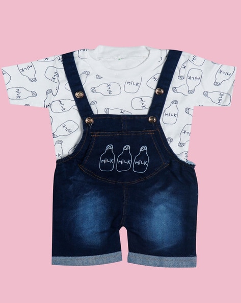 Buy Bold N Elegant Soft Plush Face Bear Attached Cute Cartoon Denim  Dungaree Baby Boy Girl Clothing Jumpsuit Overall for 0-2 year Kids (Denim -  Bear, 6-12 Months) at Amazon.in