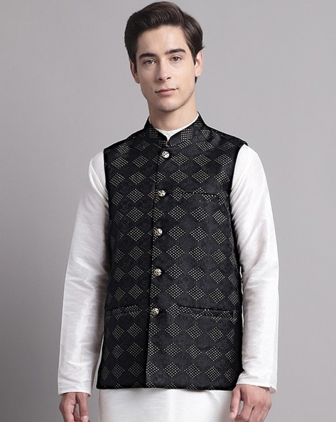 Buy Benstoke Men's White & Multi Silk Blend Printed Nehru Jacket Online at  Best Prices in India - JioMart.