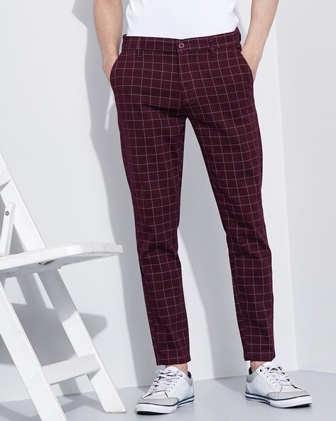 Buy Burgundy Trousers  Pants for Men by SOJANYA Online  Ajiocom