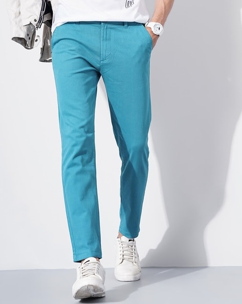 Cantabil Casual Trousers  Buy Cantabil Men Light Blue Trouser Online   Nykaa Fashion