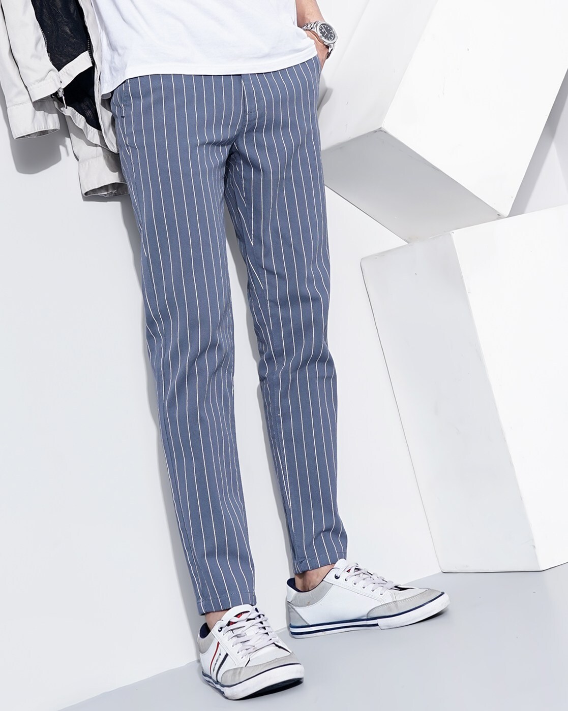 Blue Striped Lounge Pants