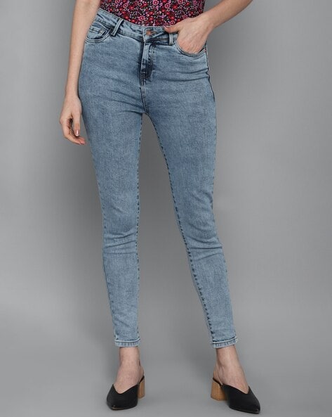 Allen Solly Mid-Wash Mid-Rise Skinny Jeans