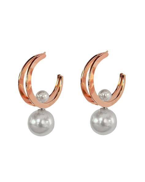 Buy Rose gold Earrings for Women by Ayesha Online