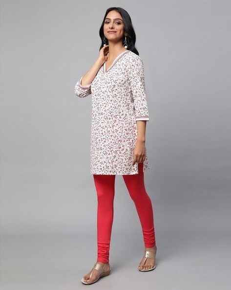 Buy Pink & white Kurtis & Tunics for Women by FERANOID Online | Ajio.com