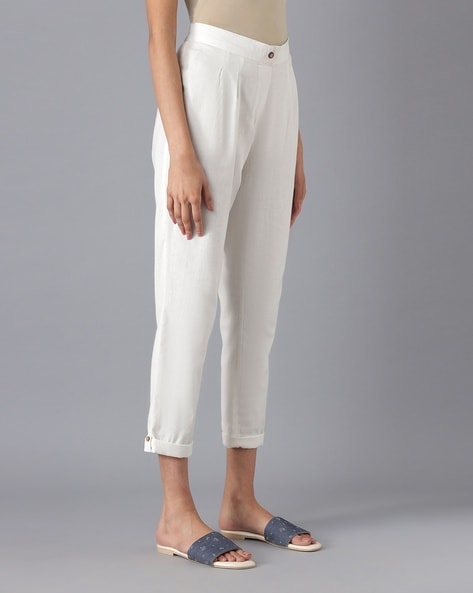 Flat-Front Ankle-Length Pants