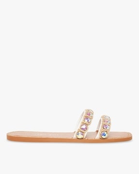 Buy White Tan Flat Sandals for Women by STEVE MADDEN Online