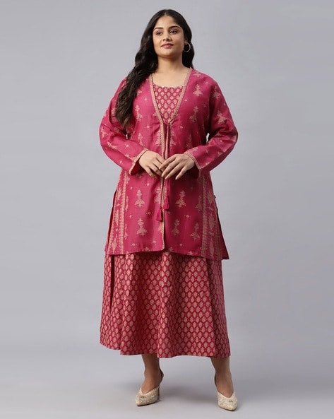 Wishful By W Women's Polyester Kurta Pant with Dupatta Set  (21AUWS16107-215849) : Amazon.in: Fashion