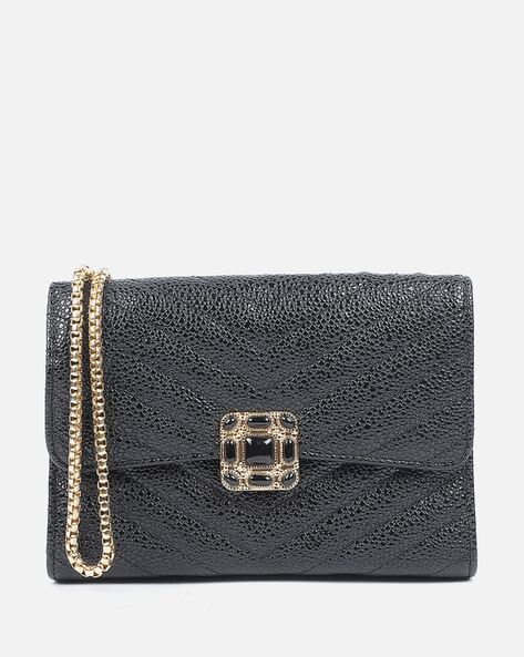Stylish PU-Leather Ladies purse/Handbag, designer leadher Handel with front  Golden chrome Elevation, Big Hanging