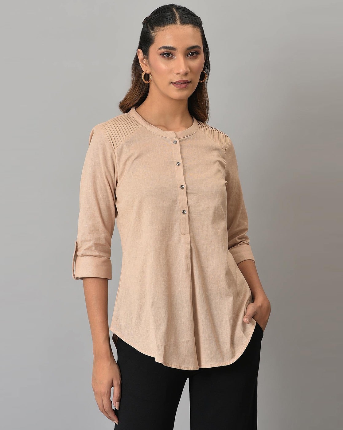 Buy Beige Tops for Women by W Online | Ajio.com