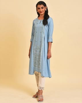 Floral Print A-Line Kurta-picture-29