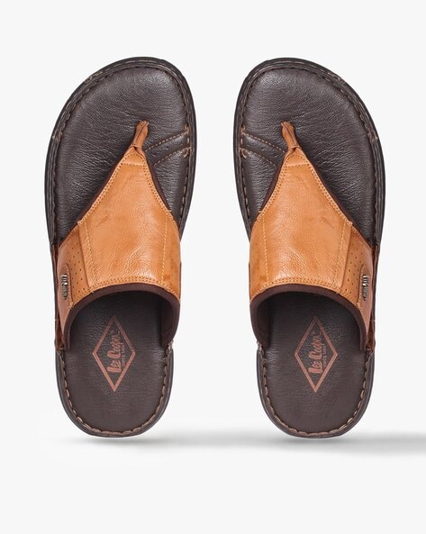 Buy Lee Cooper Men Tan Brown Genuine Leather Sandals - Sandals for Men  1302412 | Myntra