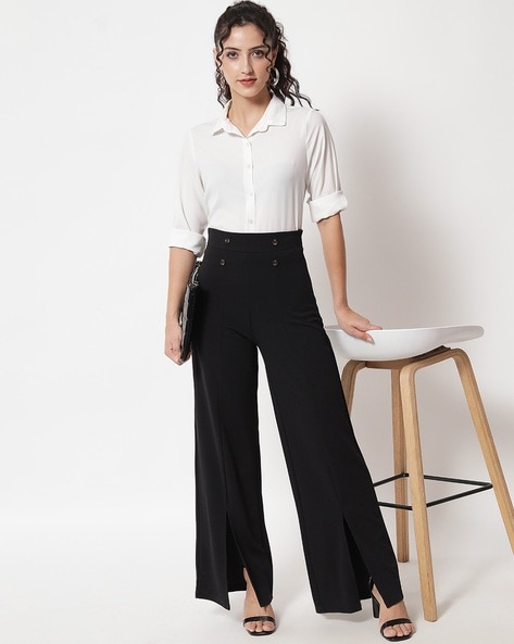 Buy Black Trousers & Pants for Women by KOTTY Online