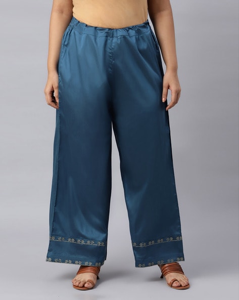 Buy Black Solid Parallel Pants With Embroidery Online - Shop for W-cheohanoi.vn