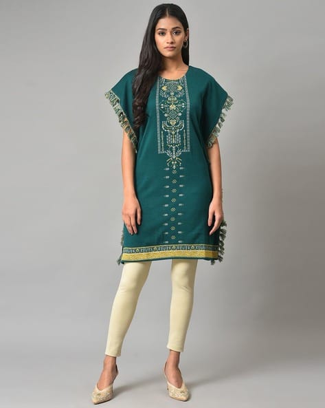 Floral Print Short Winter Kaftan Kurta