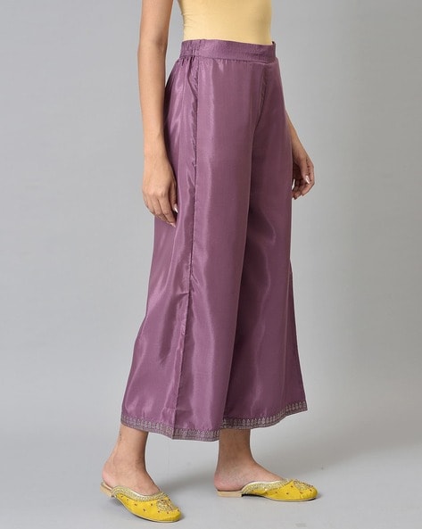 Polyester Plain Ladies Pink Palazzo Pants, Waist Size: L,XL at Rs