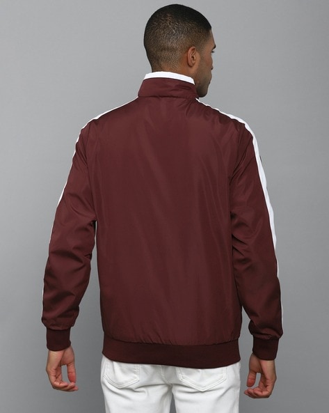 Adidas maroon clearance bomber jacket