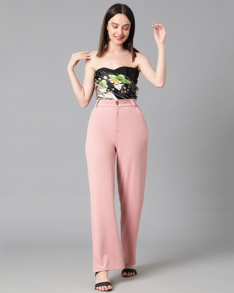 Buy Pink Trousers & Pants for Women by KOTTY Online
