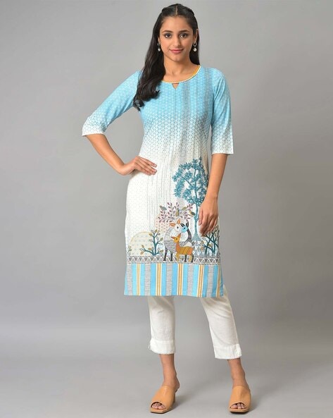 Buy White & Multicoloured Kurtas for Women by AURELIA Online | Ajio.com