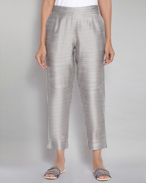 Women's Petite Metallic Straight Leg Trouser | Boohoo UK