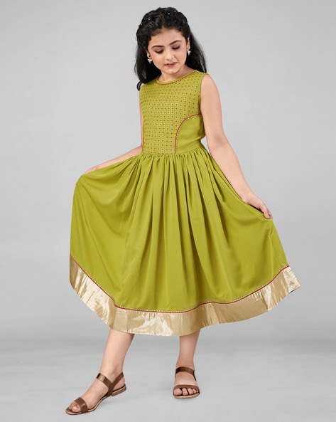 Buy Mustard Green Dresses Frocks for Girls by FASHION DREAM Online Ajio