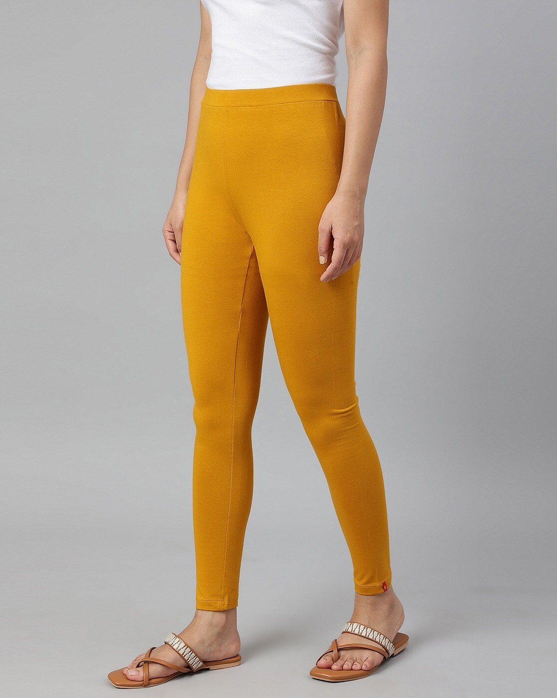 Buy DE MOZA Dark Grey Solid Skinny Fit Viscose Women's Leggings | Shoppers  Stop