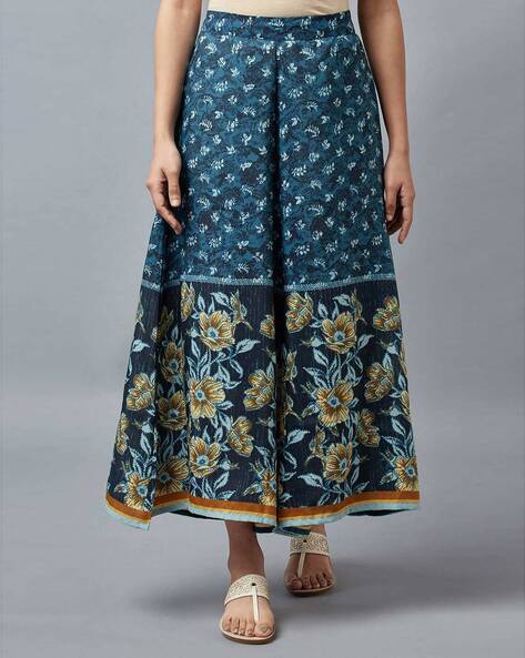 Floral Print Palazzo with Semi-Elasticated Waist Price in India