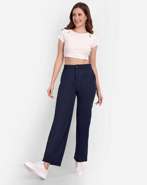 Buy Blue Trousers & Pants for Women by Broadstar Online