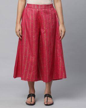aurelia Women Striped Flared Culottes-picture-53