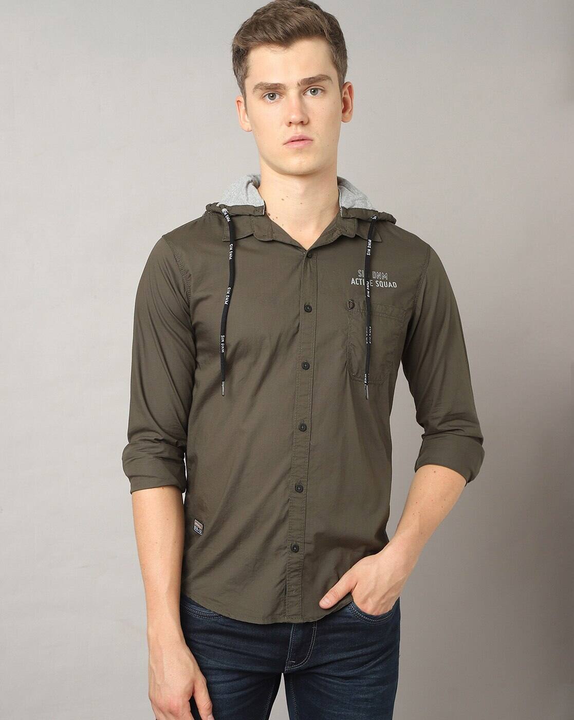 Buy Olive Green Shirts for Men by SIN Online | Ajio.com