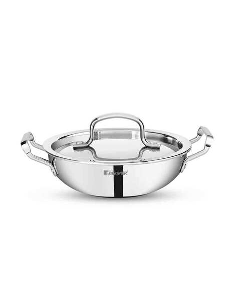 USHA SHRIRAM Triply Stainless Steel Kadai with Lid