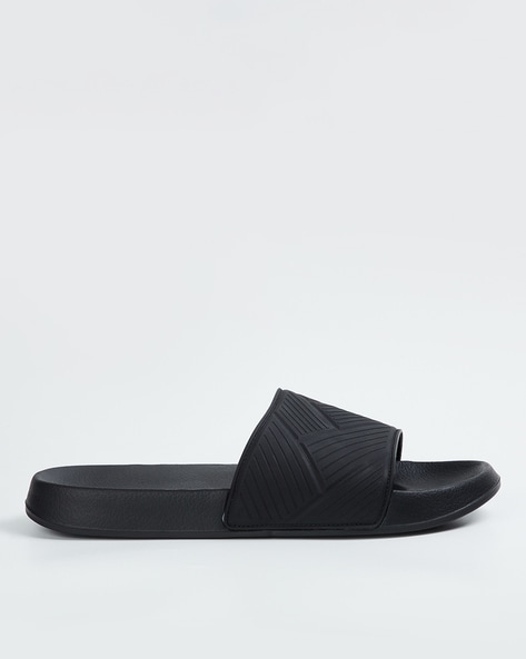 Black slip on slides hot sale