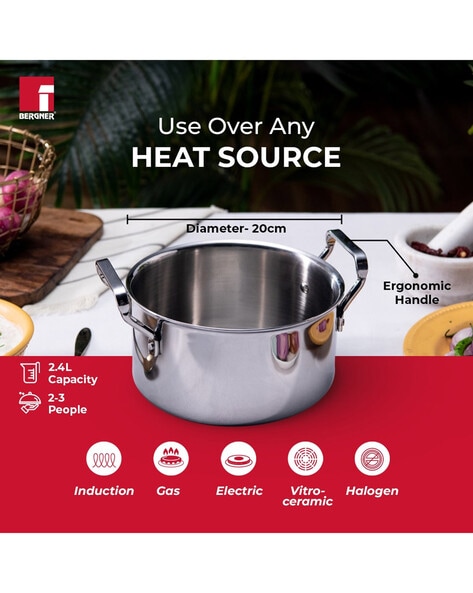 BERGNER Tripro Stainless Steel Induction Bottom Cookware Set Price in India  - Buy BERGNER Tripro Stainless Steel Induction Bottom Cookware Set online  at