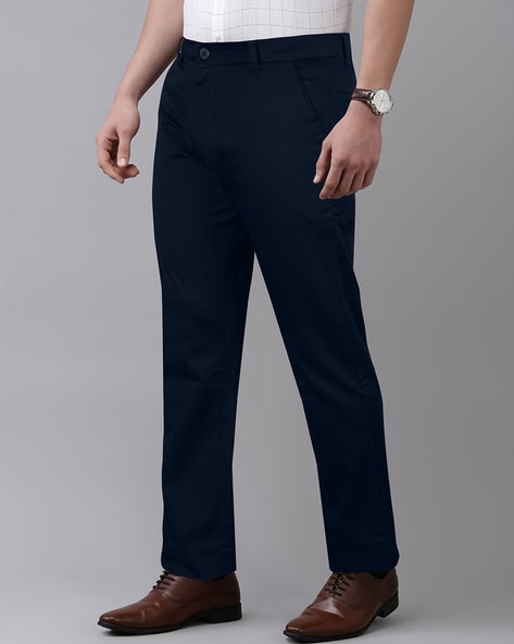 Buy U R YOU Plus Size Solid Polyester Blend Regular Fit Men's Trousers