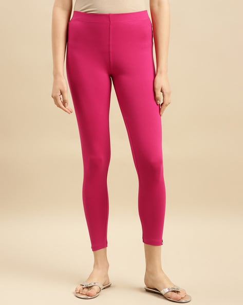 Solid Ankle Length Cotton Lycra Churidar Leggings