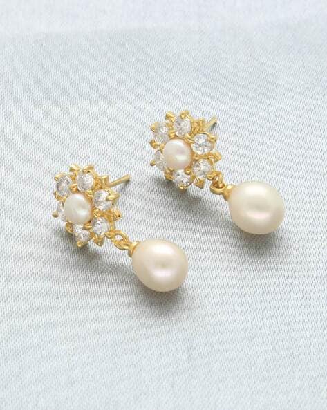 Vintage Mikimoto Pearl Earrings in 14 Karat Yellow Gold, Original Authentic  1950's Estate Cluster Pearl Earrings — Antique Jewelry Mall